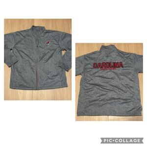 University Of South Carolina USC Gamecocks Gray Full Zip Lined Jacket Xl